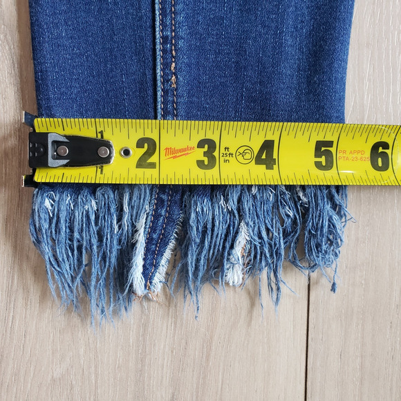 Free People Jeans Womens 28 Great Heights Frayed Fringe Boho Hem Pants 28x27 - Picture 10 of 10
